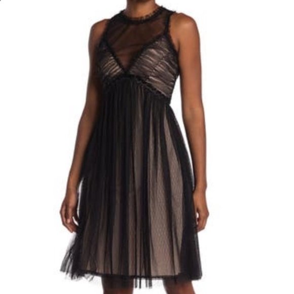 NWT Max Studio Illusion Mesh Sleeveless Empire Dress Size 6 - Picture 1 of 9